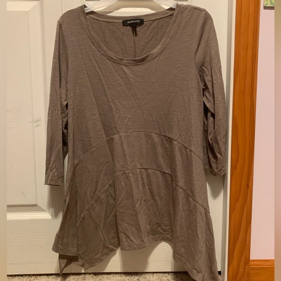 Relativity small brown long sleeve tunic - Picture 1 of 3